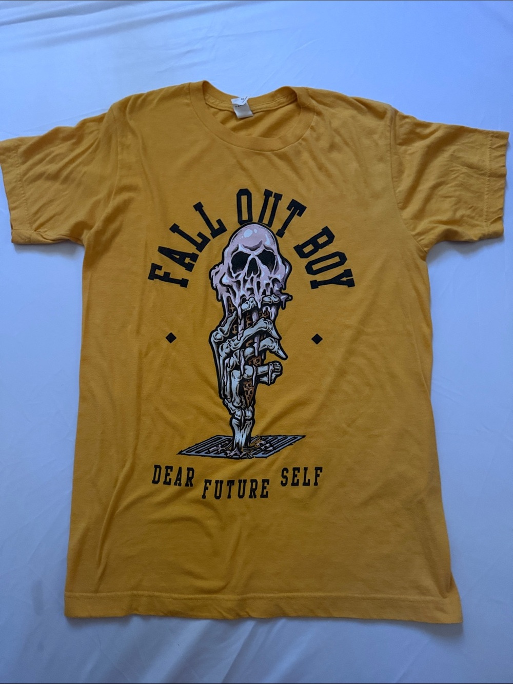 Fall Out Boy Dear Future Self 2019 golden yellow band t-shirt